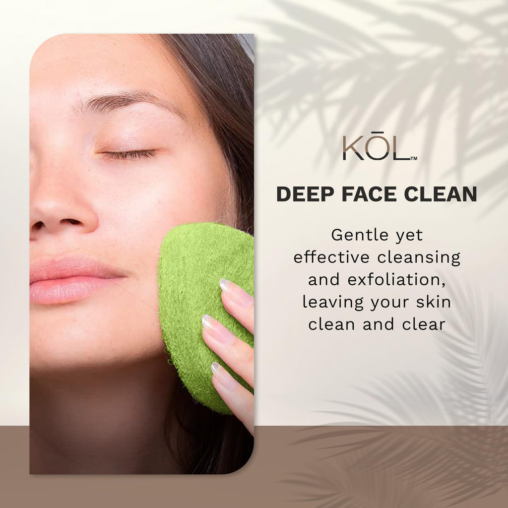 KOL Face Scrubber, Aloe Infused Exfoliating Facial Cleansing Pads, Disposable Exfoliator Face Sponge for Daily Cleaning and Makeup Removal, 6 Count