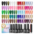 COSCELIA 25PCS Gel Nail Polish Set Winter Spring Colors Gel Nail Polish Soak Off with Glossy Matte Silver Golden Glitter Top Coat Red Brown Black White Green DIY Valentines Day Gifts for Women Girls