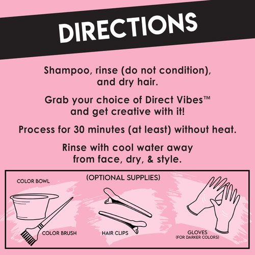 Color Lux Direct Vibes Semi-Permanent Hair Color, Copper, Vibrant & Long-Lasting Shade, Ammonia-Free, Vegan, Sulfate-Free, Paraben-Free, 8 fl oz