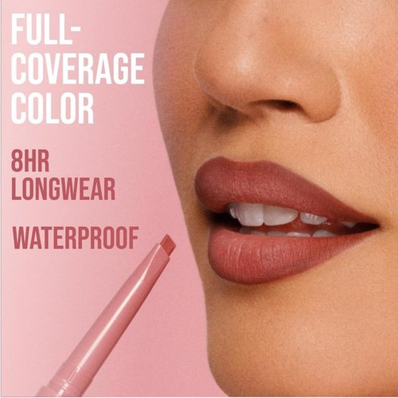 BUXOM Power Line Plumping Lip Liner - Long Lasting Waterproof Pencil with Peptides & Vitamin E, Matte Finish