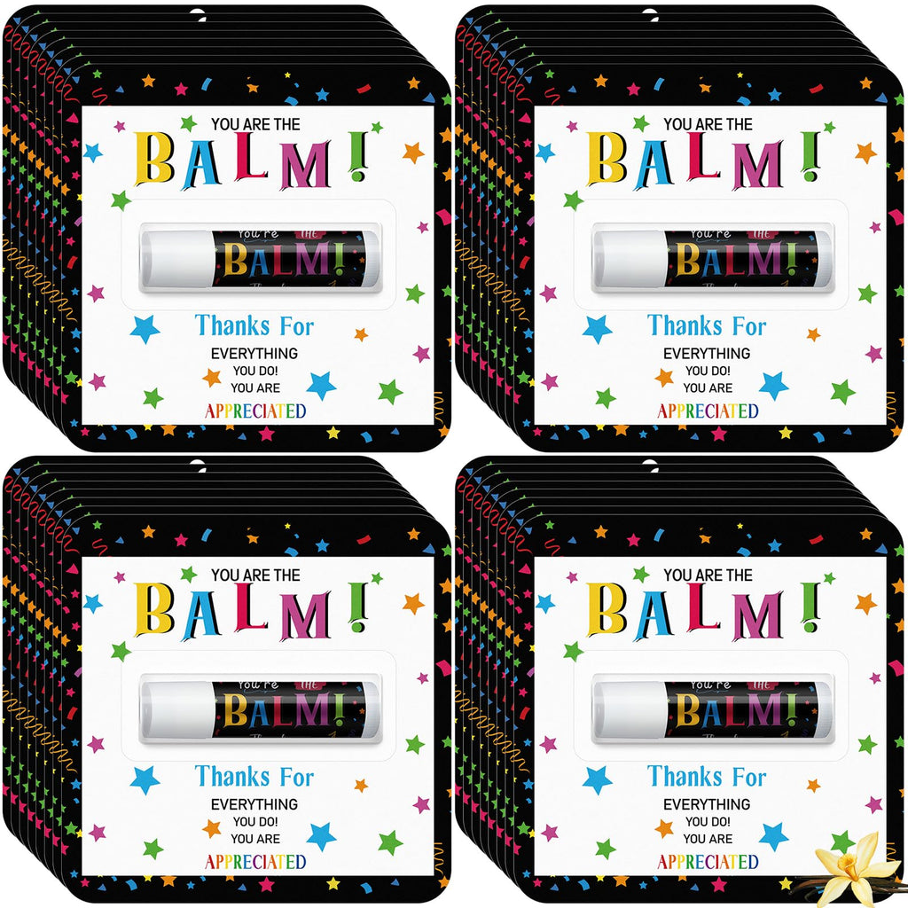 Sacubee 5 Pack Back to School Employee Teacher Appreciation Gifts Bulk Lip Balm Teacher Employee Staff Team Thank You Gifts You're the Balm Volunteer Appreciation Party Favor for Women Men Coworker
