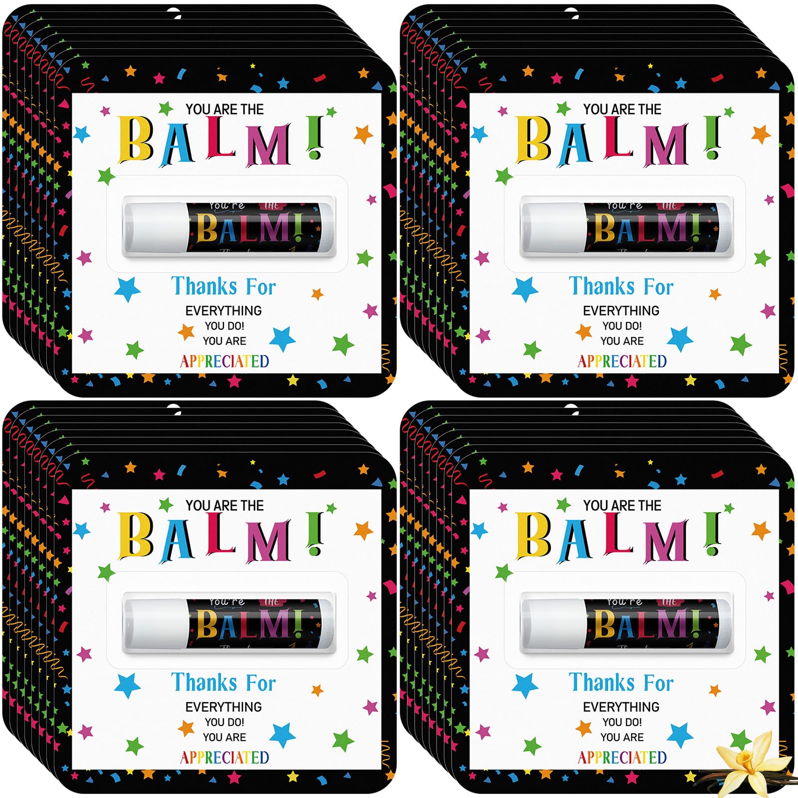 Sacubee 5 Pack Back to School Employee Teacher Appreciation Gifts Bulk Lip Balm Teacher Employee Staff Team Thank You Gifts You're the Balm Volunteer Appreciation Party Favor for Women Men Coworker