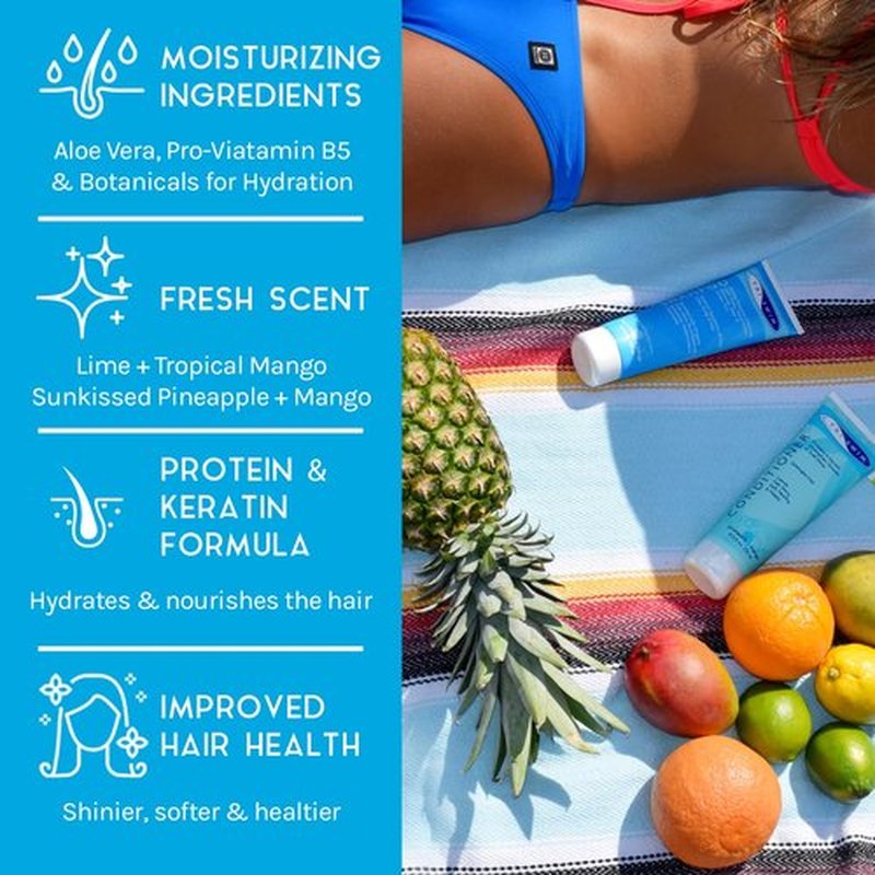 TRISWIM Chlorine Shampoo and Conditioner Set - Paraben-Free Swim Care with Aloe Vera & Keratin | 8.5 fl oz Each