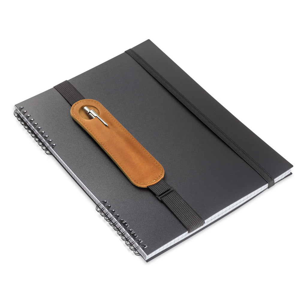 MAKYN Leather Adjustable Pen Holder for Journals, Notebooks, Planners, Books, Pencil Sleeve Case Pouch, Elastic Pen Holder for Notebook, Soft Fountain Pen Case (Vintage Brown)