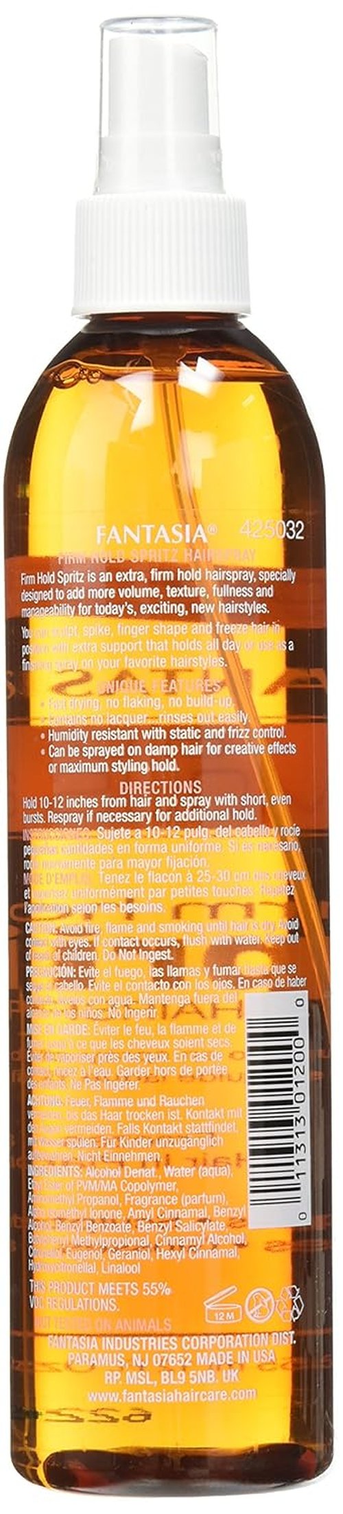Fantasia Liquid Mousse Spritz Spray - Firm Hold for All-Day Style | 10 Fl Oz