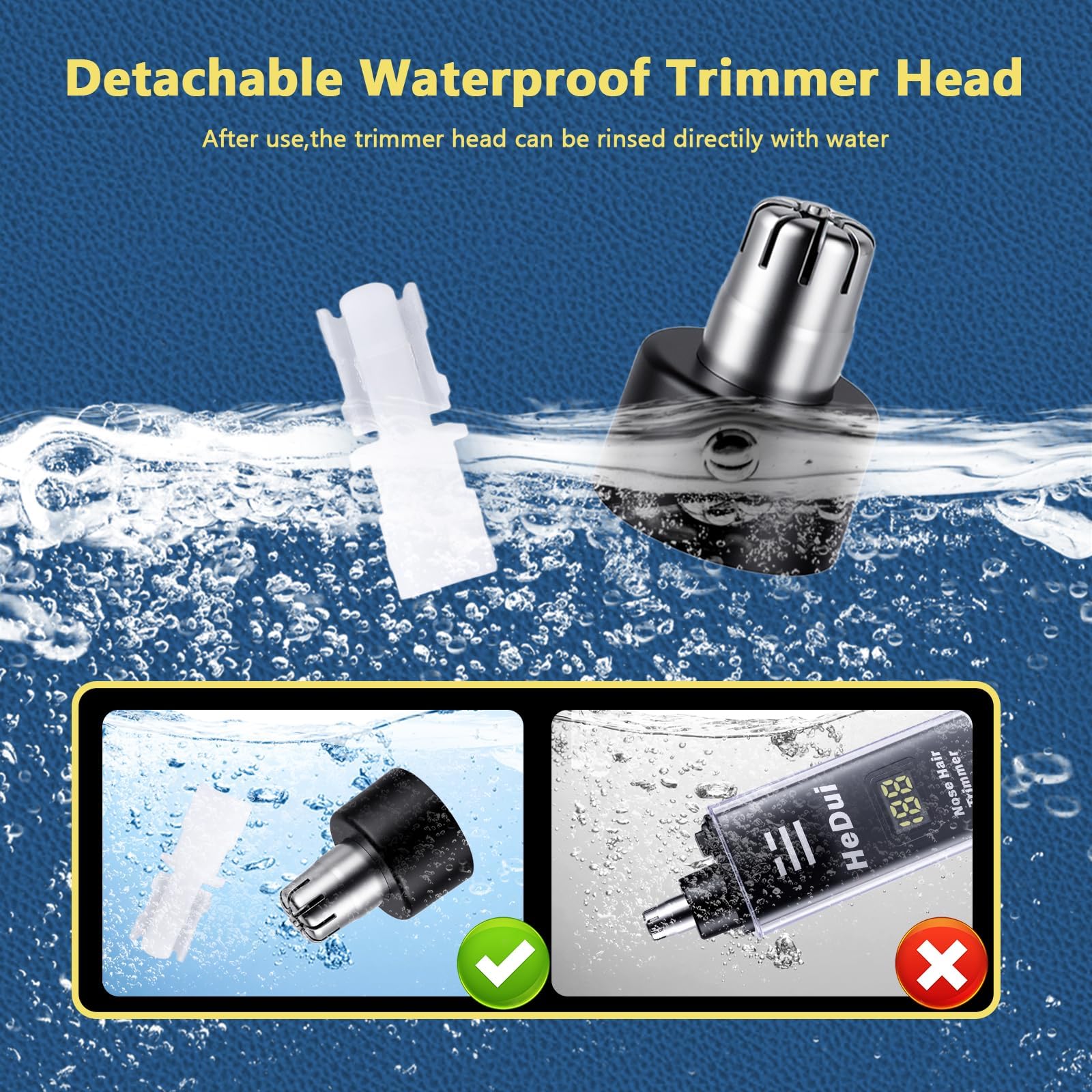 20 Pack Nose Hair Trimmer for Men and Women USB Rechargeable with Digital Display Nose and Ear Trimmer for Men Dual Edge Rotating Blades Easy Clean Detachable Head Compact and Travel Friendly