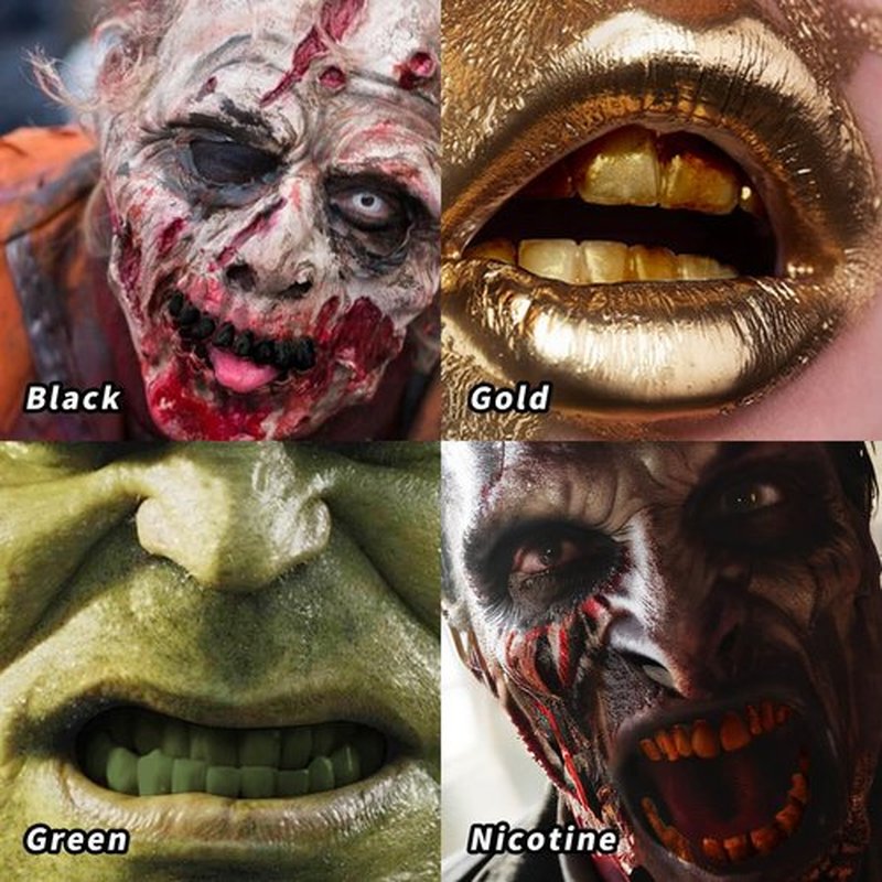 MEICOLY Black Tooth Paint,Black Out Tooth,Tooth Blackout,Rotten Decayed Cruddy Missing Teeth Makeup,Professional Cosplay Teeth,Temporary Teeth Paint for Halloween SFX Special Effects Makeup,Dry Fast