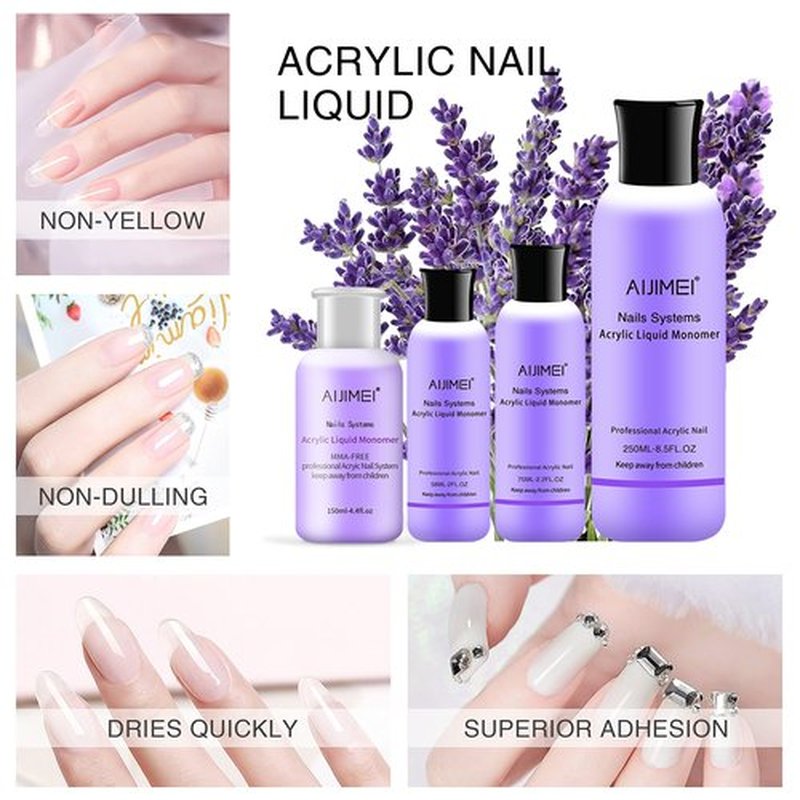 AIJIMEI Acrylic Monomer 120ml 4OZ Acrylic Liquid Monomer For AcrylicPowder AcrylicNailLiquidMonomer ForAcrylicNails AcrylicForNails Powders & LiquidsAcrylic NailPowder And Liquid