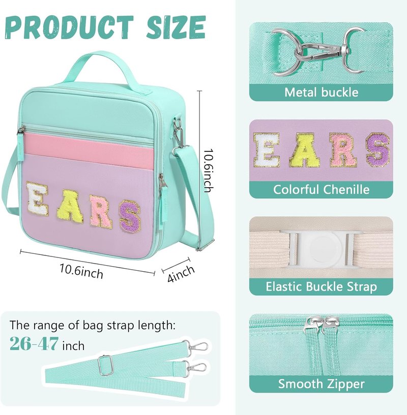 WOOMADA Travel Case - Letter Bow Mouse Ears Headband Holder & Hair Accessories Organizer Bag for Women