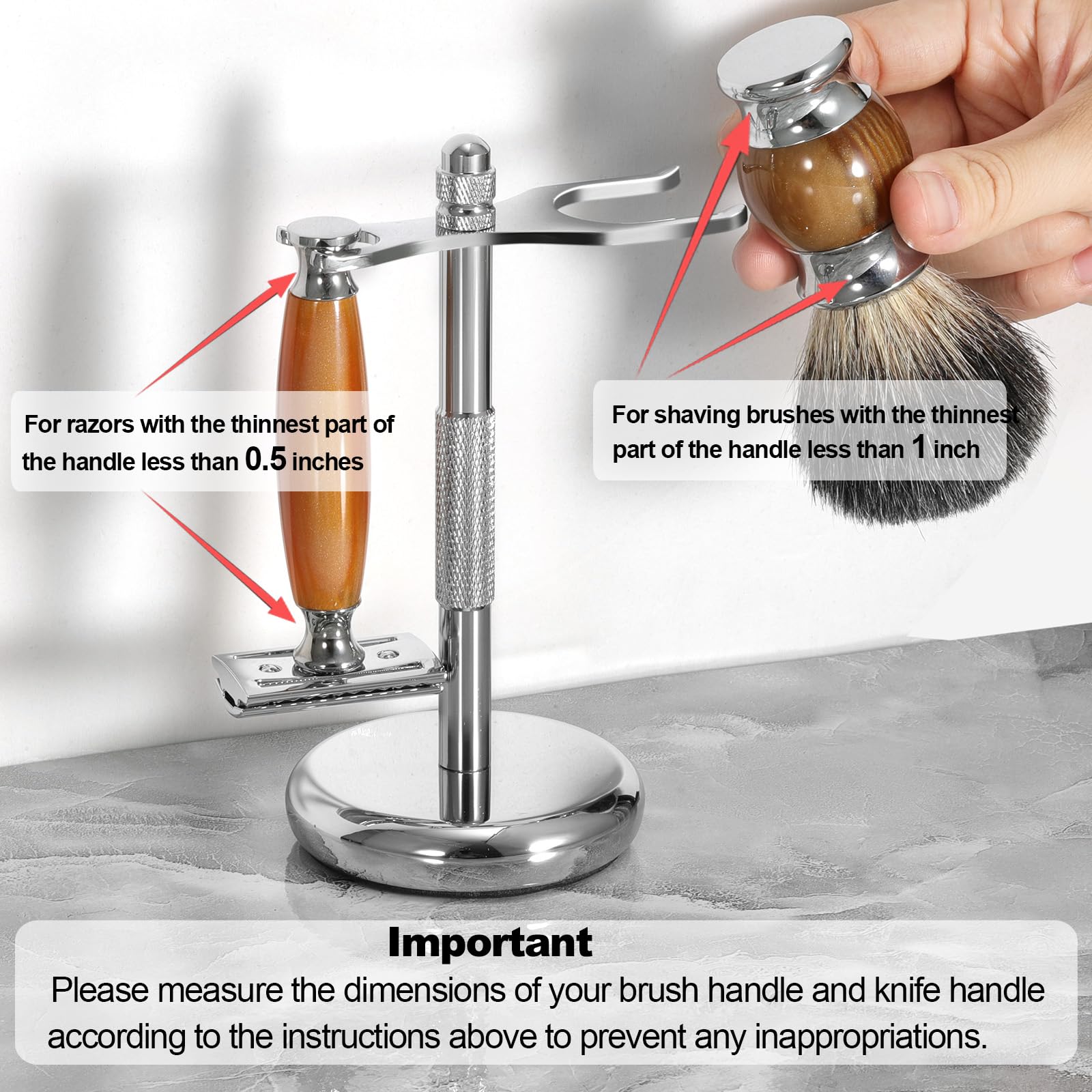 Nfijnlt Safety Razor Stand, Razor Holder for Men Shaving Brush Stand