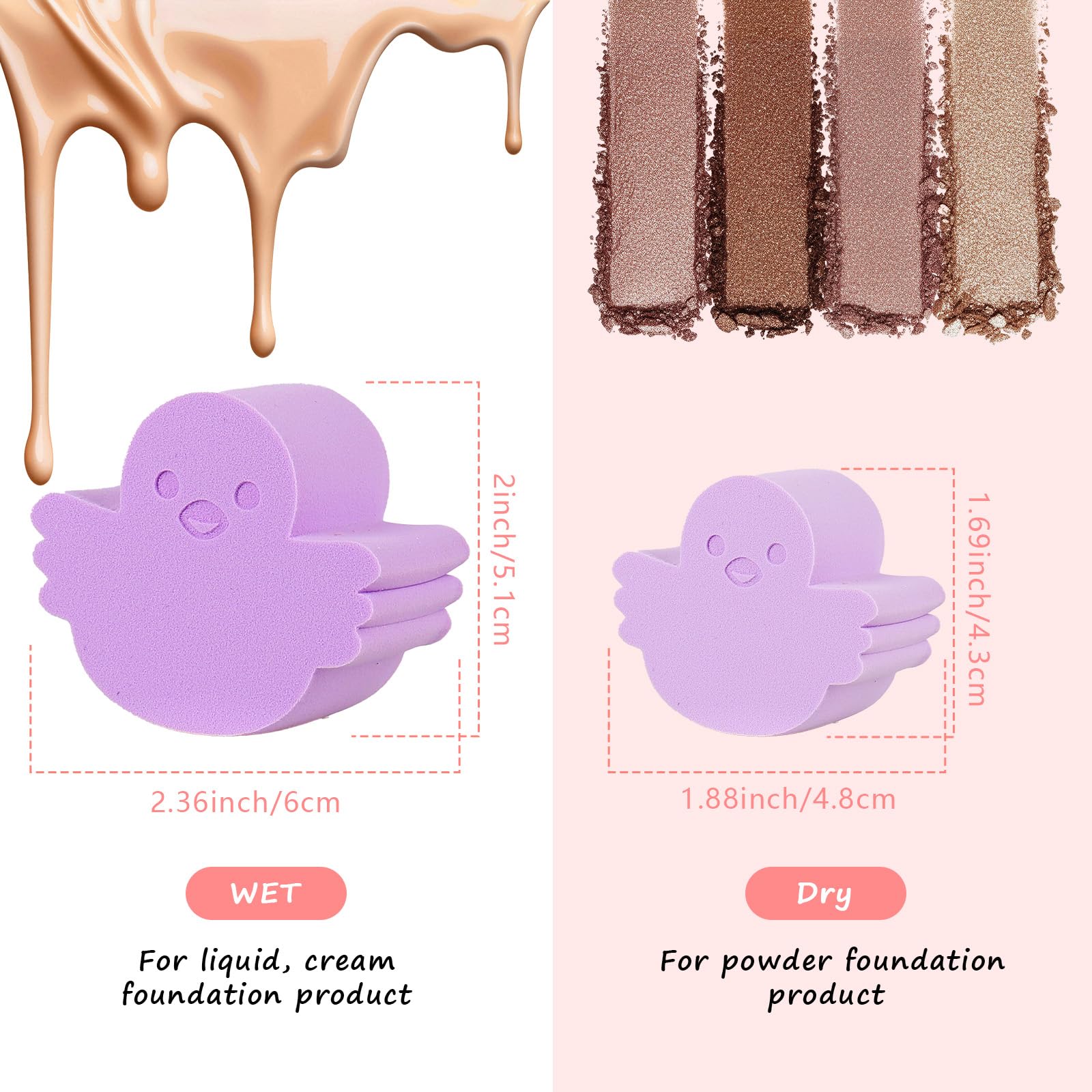 Easter Makeup Sponge Set - 12 Pcs Bunny Chick Egg Shape Makeup Blender, Soft Latex-Free Beauty Sponge for Foundation, Powder & Cream, Wet/Dry Use, Gentle Easter Presents for Women & Makeup Lovers