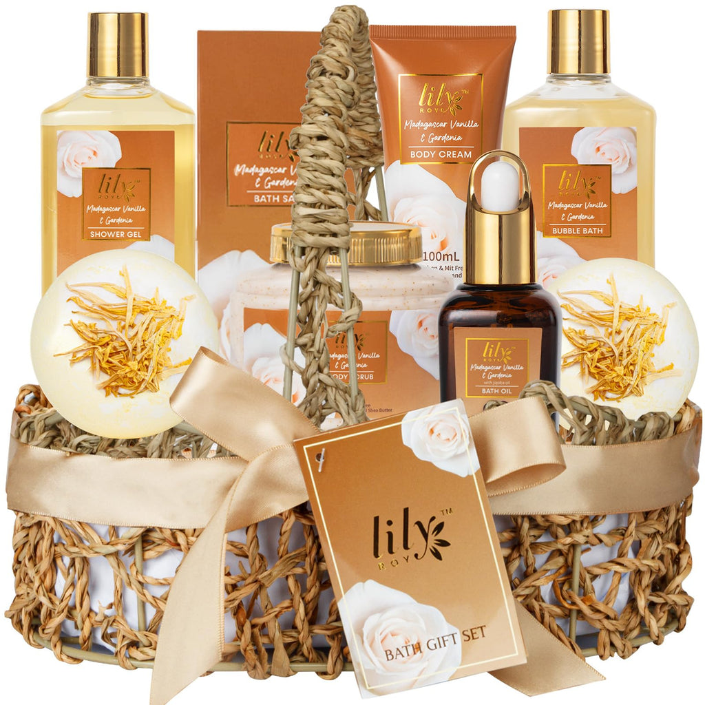 9Pcs Spa Gifts Set Birthday Gift Spa Kit Vanilla Spa Gift Baskets for Women
