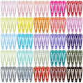 Cinaci 100pcs in 25 Candy Colors 5cm/2" Glitter Metal Snap Hair Clips Non-slip Hair Barrettes Bang Holders for Baby Girls Toddlers Kids Teens