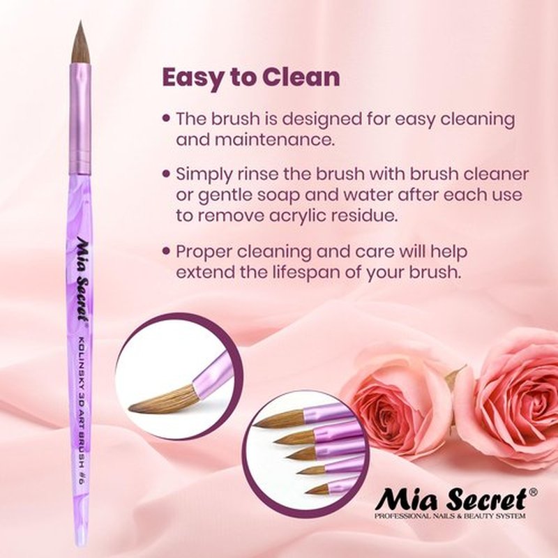 Nail Brushes with Kolinsky Squirrel Hair by Mia Secret Store