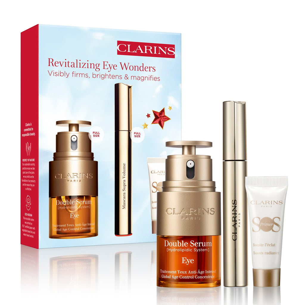 Clarins Double Serum Eye Set | 3-Piece Skincare Gift Set | Limited Edition | $126 Value