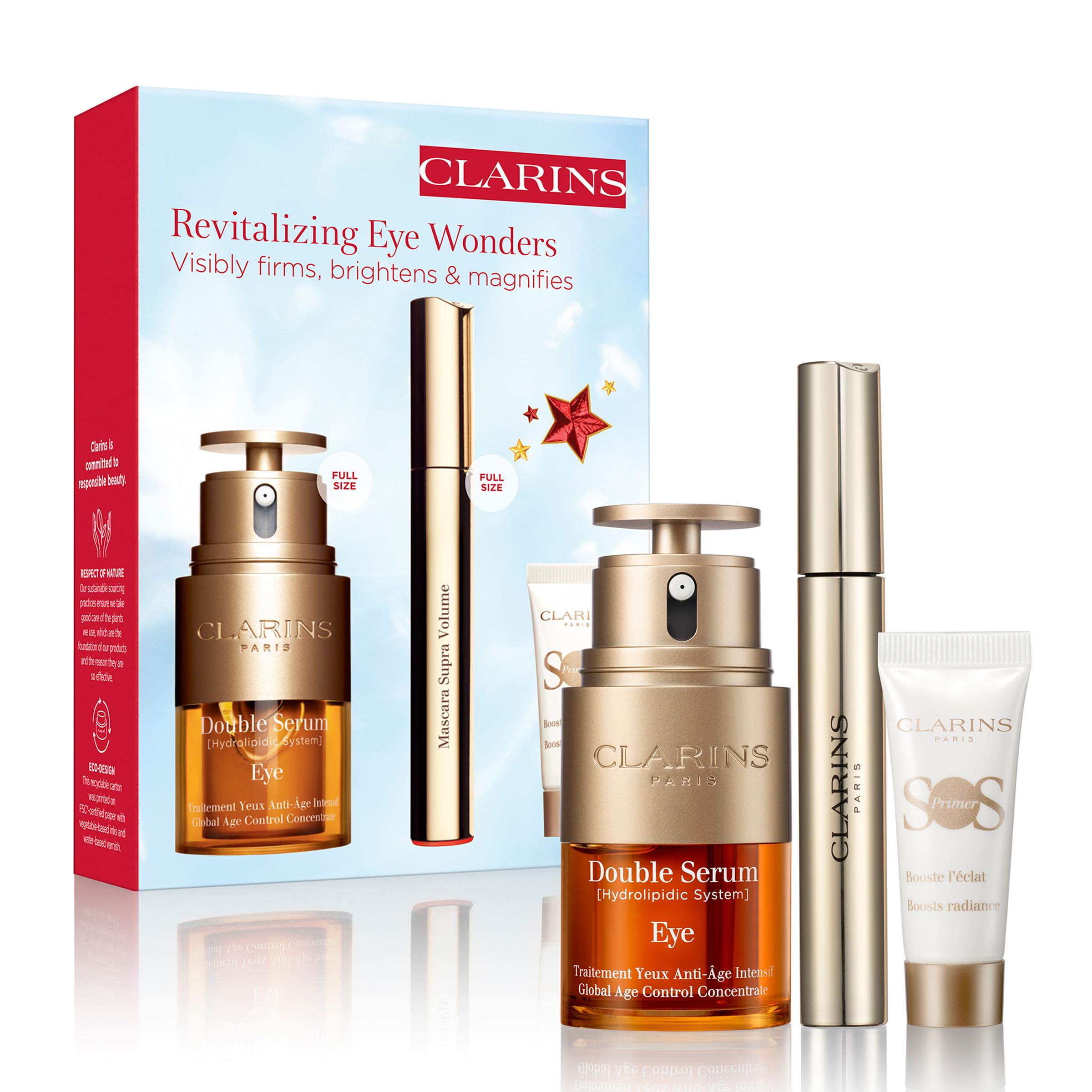 Clarins Double Serum Eye Set | 3-Piece Skincare Gift Set | Limited Edition | $126 Value
