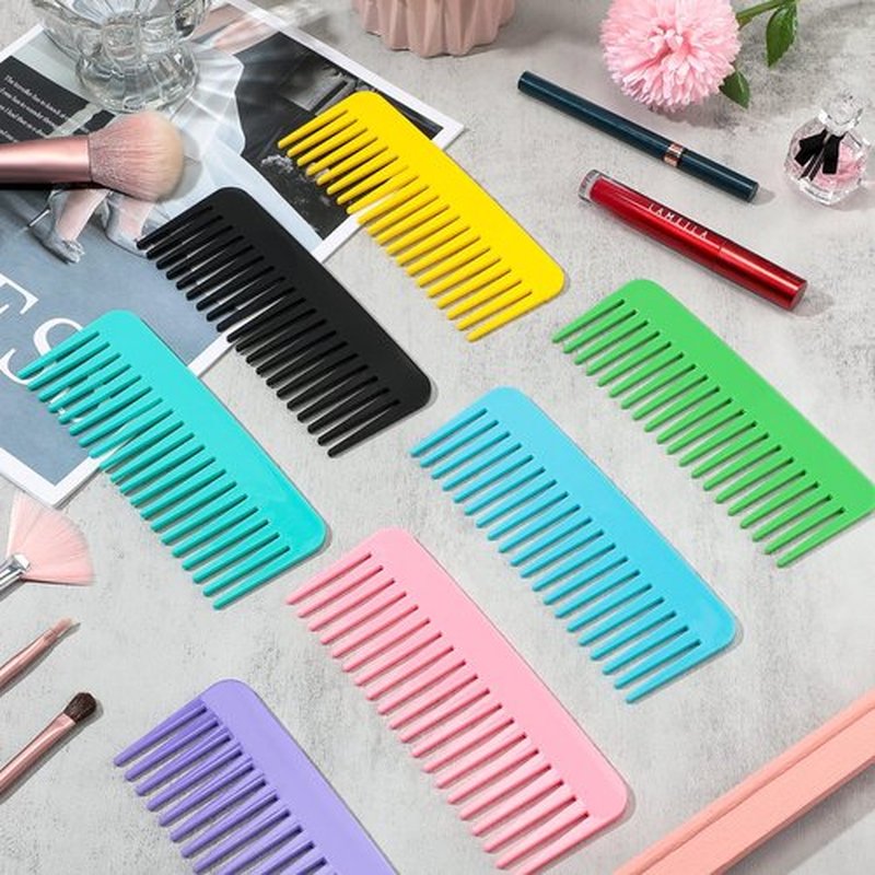 Meanplan 42 Pcs Wide Tooth Large Hair Detangling Comb for Curly Long Hair Dry Wet No Handle Detangler Styling Shampoo Comb for Women Men Christmas Charity Operation Gifts