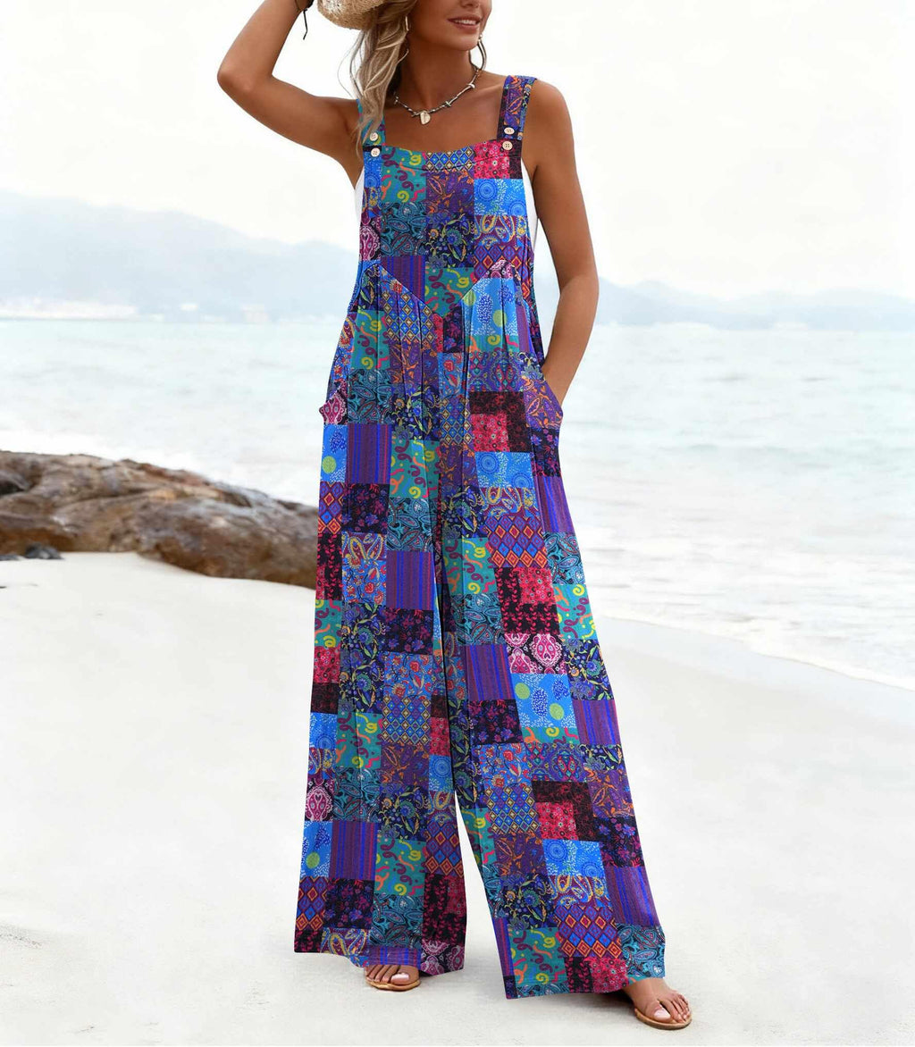 Ekouaer Women's Overalls Boho Summer Jumpsuits Cute Casual Outfits Rompers