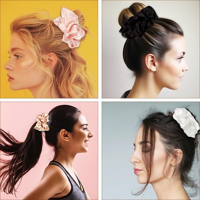 MixS Live Large Silk Scrunchies for Women - 6PCS Satin Hair Ties Oversized, No Damage Hair Bands Gentle for Thick/Long Hair, Soft & Comfortable for Sleeping, Gym, Travel (Red/Black/Brown)