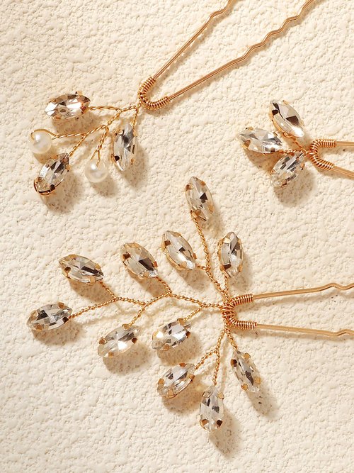 9 Pieces Bridal Hair Pins Rhinestone HairPiece for Women Crystal Silver Hair Accessories for Bride Bridesmaids