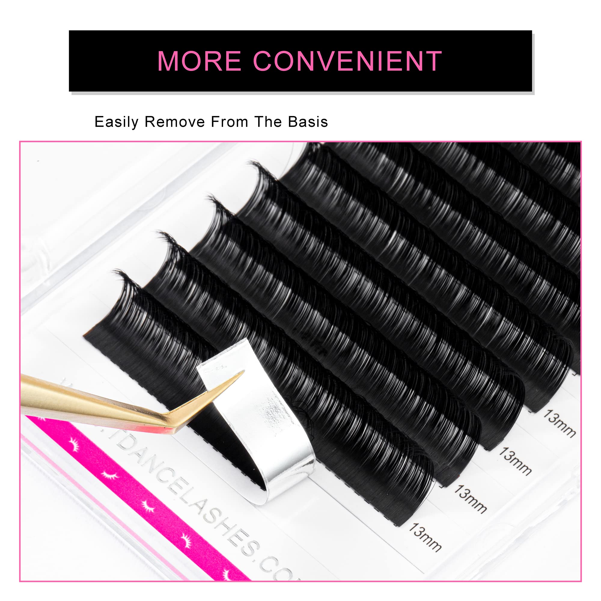 TDANCE Lash Extension Matte Black Eyelash Extension C CC D DD J B L Curl Volume & Classic Lash Extensions 0.03-0.18mm Thickness Professional Salon Use(0.03-C,8-15 mm)