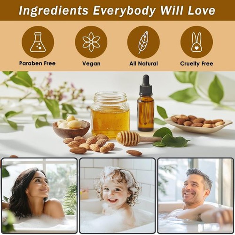 Regine Switzerland Spa Gift Basket - Luxury Honey & Almond Bath Set | Includes Body Wash, Lotion, Scrub & More