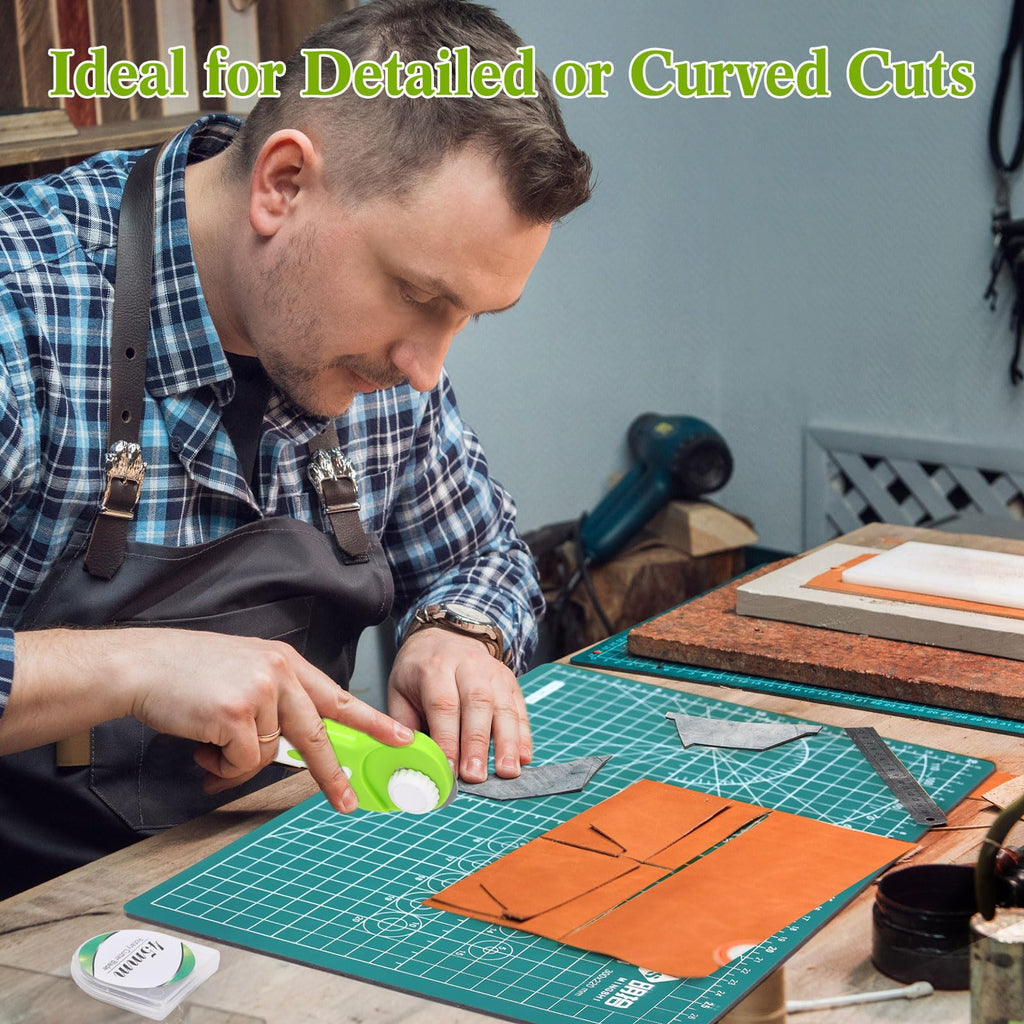 Chunful 5 Pcs Rotary Cutter Set 2 Pcs A4 Self Healing Cutting Mat & 45mm Fabric Cutter Wheel with 2 Blades 9 x 12 Inch Sewing Cutting Mats for Crafts Quilting Patch Working Hobby
