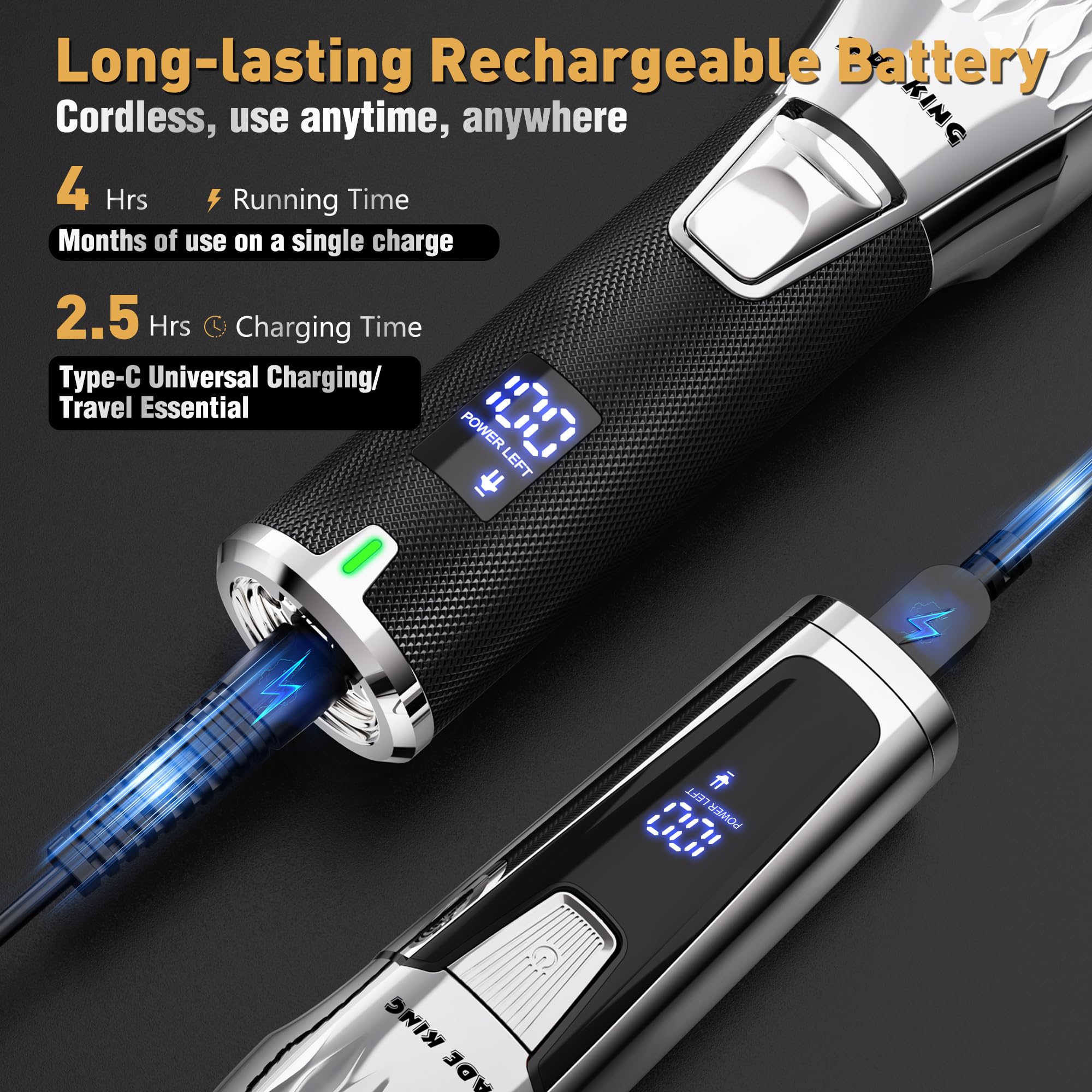 FADEKING® Professional Hair Clipper and Beard Trimmer Kit for Men, Cordless Hair Cutting & Grooming Set with Zero Gap T-Blade Trimmer, Barber Hair Trimmer for Home Use, Mens Grooming Gift for Men