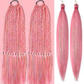Pink with Tinsel Braiding Hair Pre Stretched 2 Packs 26 Inches Box Braids Hair Extensions Synthetic Pre Stretched Braiding Hair