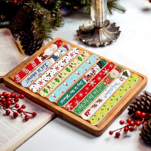 52PCS Christmas Nail Files Bulk Gifts Set for Women, Holiday Emery Boards for Fingernail Care Xmas Gift for Adults, Employee, Coworkers, Friends Stocking Stuffers Goodie Bags Birthday Party Favors