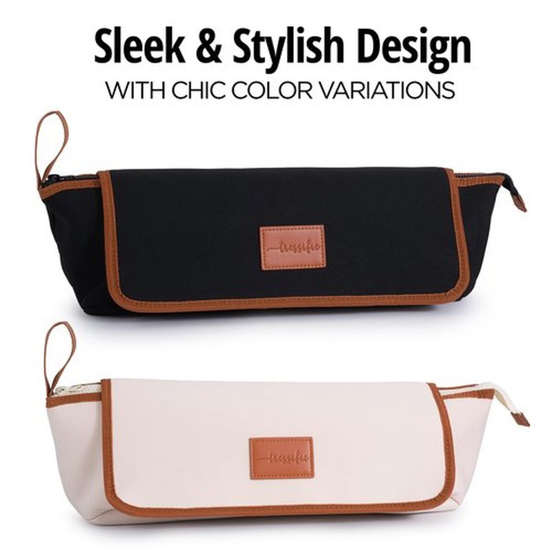 tressific Heat Resistant Hair Tools Travel Bag | 17-Inch Extra Long Storage Case for Curling Irons, Flat Irons, and Styler Brushes | Padded Protective Organizer for Travel & Home