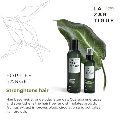 Lazartigue Fortify Densifying Shampoo - Strengthens Fragile Hair with Guarana & Ricinus | Vegan, Lemon Scent