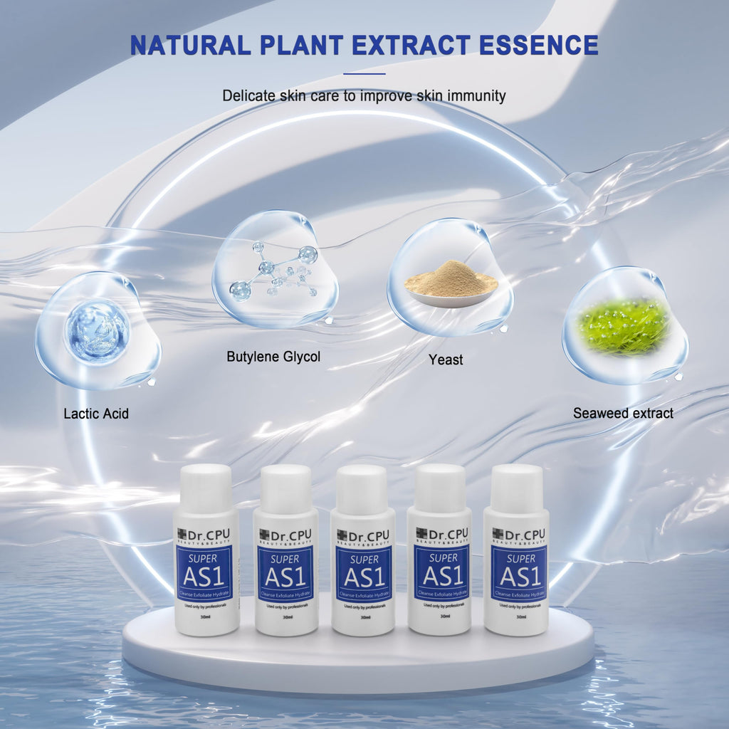 Water Peeling Solution Concentrate for Microdermabrasion Machine Skincare Face Moisturizer Cleaning Serum 30ml/1.01oz Per Bottle Dilute to 800ml/27oz Solution Use 5 Bottles Per Set (AS1)