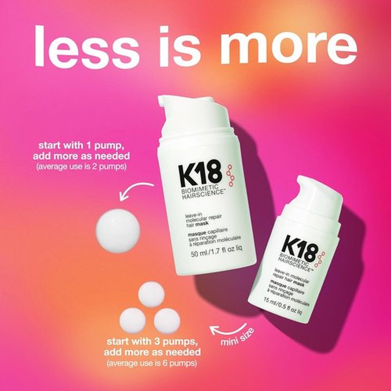K18 Leave-In Hair Mask - Patented Molecular Repair for Dry, Frizzy, Damaged Hair | Reverse Damage in 4 Minutes