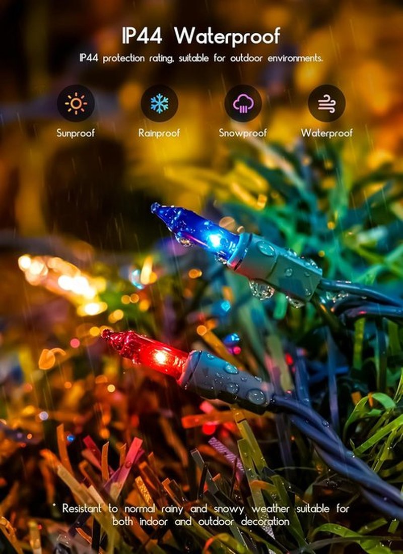 Minetom Christmas Lights - 100 Count Waterproof Mini String Lights | Red, White & Blue for Patriotic Decor