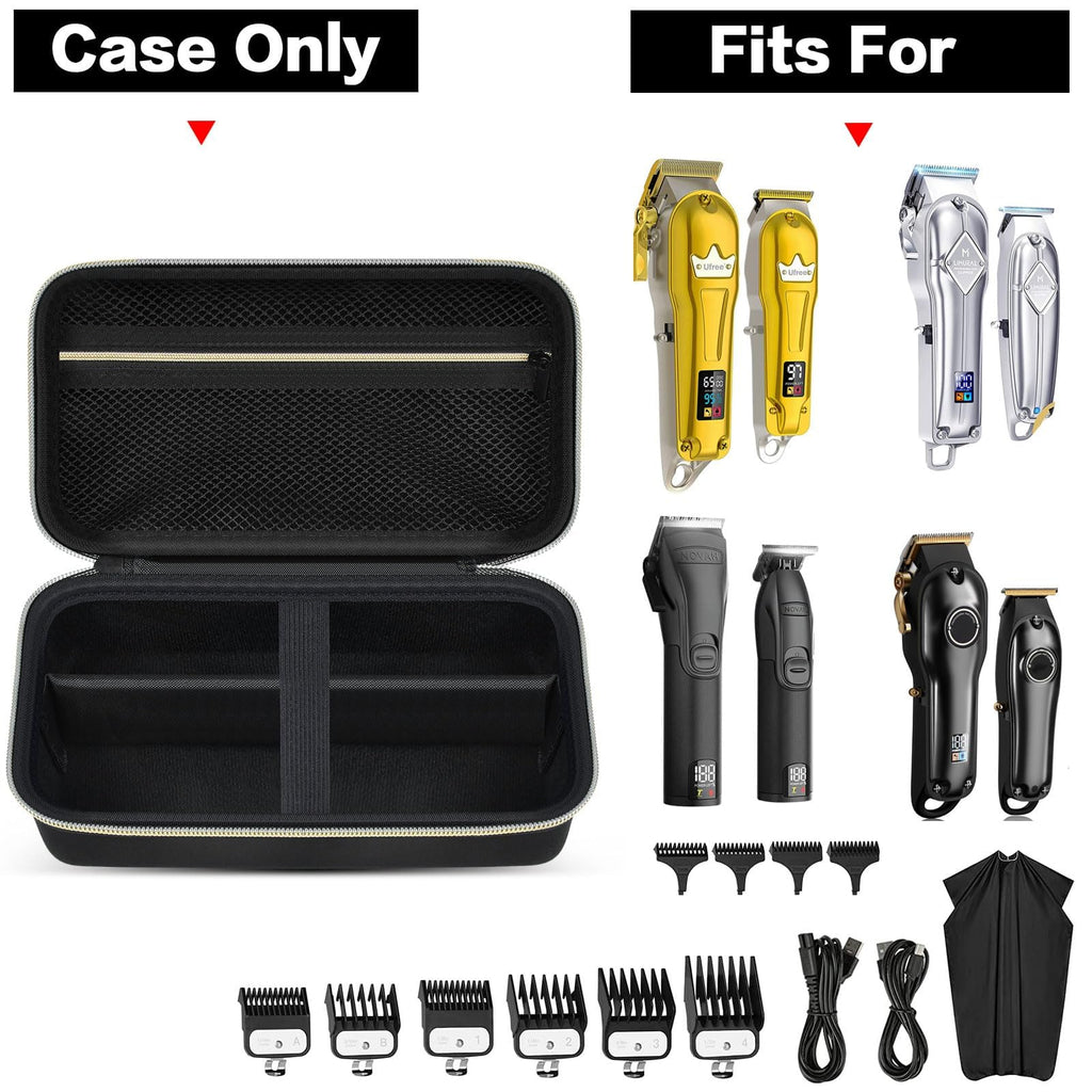 Case Compatible with Novah for Ufree for KIKIDO for GLAKER for FADEKING for GSKY for Romanda Professional Hair Clippers, Beard Trimmer Grooming Storage Holder for Hair Trimmers Set (Box Only)-Black