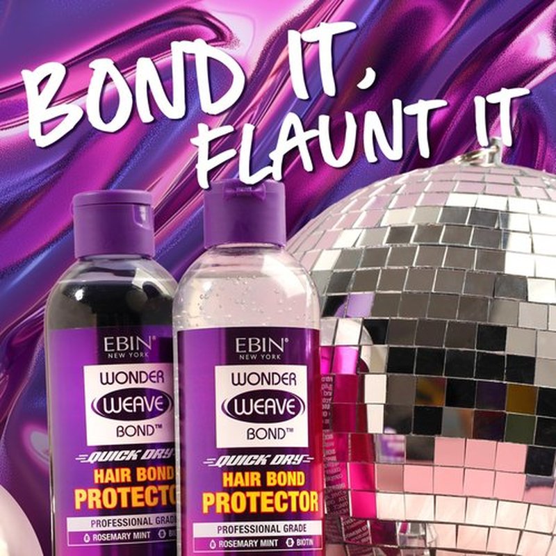 EBIN NEW YORK Wonder Weave Bond Hair Protector (Clear) 3.38 Fl Oz – Quick Dry Protective Shield for Quick Weave – Lightweight, Rosemary Mint & Biotin Infused, Breathable Formula