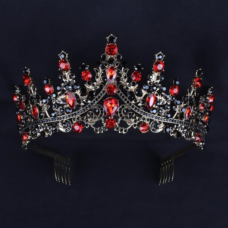 COCIDE Black & Red Crowns for Women Gothic Tiaras for Women Queen of Hearts Crown Accessories Costume Halloween Cosplay Princess Birthday Pageant Bride Headpieces