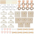 Fingertip WD 72 Pcs Bridesmaid Proposal Gift Including Bridesmaid Bridal Scrunchies Powder Puff Glasses Jewelry Bag Hairband Suitable for Wedding Gift
