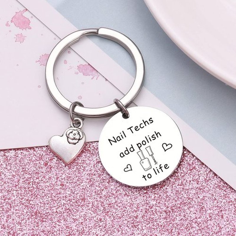 RSZOTW Nail Tech Jewelry Nail Technician Stylist Artist Gifts Manicurist Keychain Beautician Jewelry Cosmetology Gifts Manicurist Worker Keychain