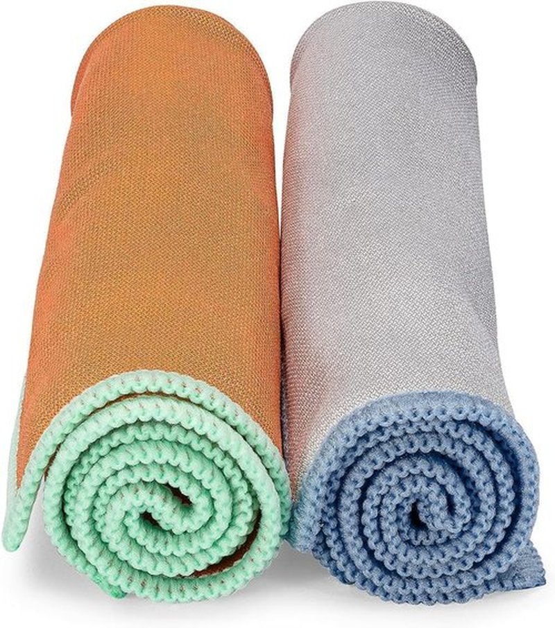 Full Circle Renew Collection Microfiber Cleaning Cloths - Eco-Friendly Recycled Set of 2 | Multicolor