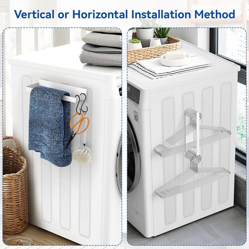 Skiennix Magnetic Dryer Ball Holder - Laundry Room Organization & Storage Solution | White Lint Bin