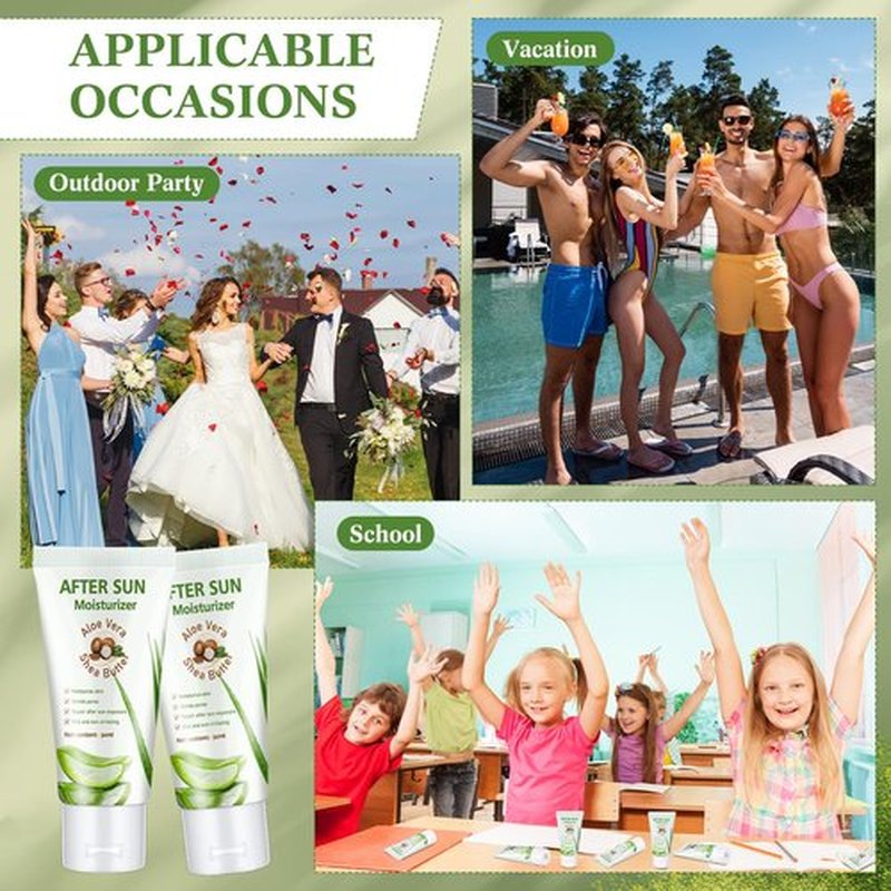 Dansib After Sun Lotion Mini Aloe Vera Lotion Bulk Travel, 1 oz Travel Size Aloe Vera Skin Moisturizer for Sunburn Relief Organic Mini Sunscreen Bulk Moisturizing for Face and Body(12 Pcs)
