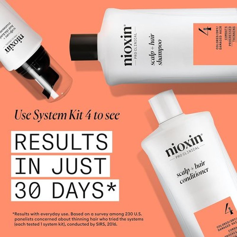 Nioxin System 4 Thickening Shampoo - Nourish & Boost Density for Colored, Dry, Damaged Hair | Niacinamide & Biotin