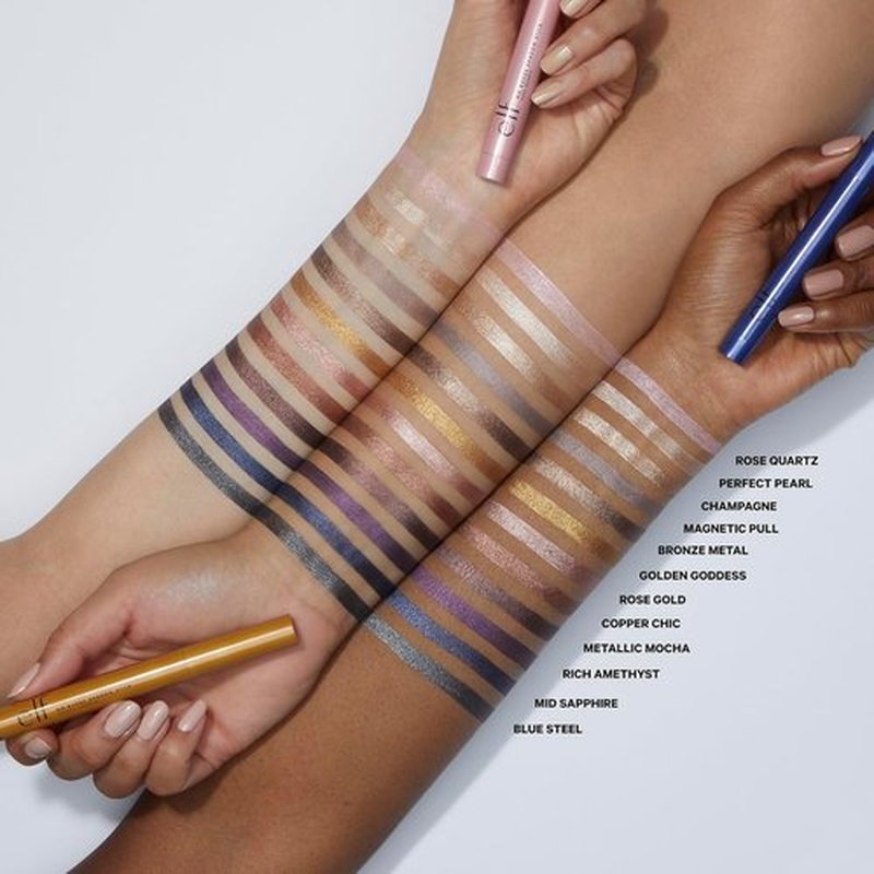 e.l.f. No Budge Shadow Stick - Long-Lasting Cream Eyeshadow in Champagne Crystal | High-Pigment & Vegan