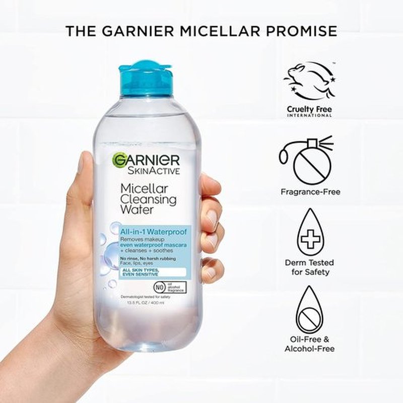 Garnier Micellar Water - Waterproof Makeup Remover & Hydrating Cleanser for Sensitive Skin | 13.5 Fl Oz (2 Count)