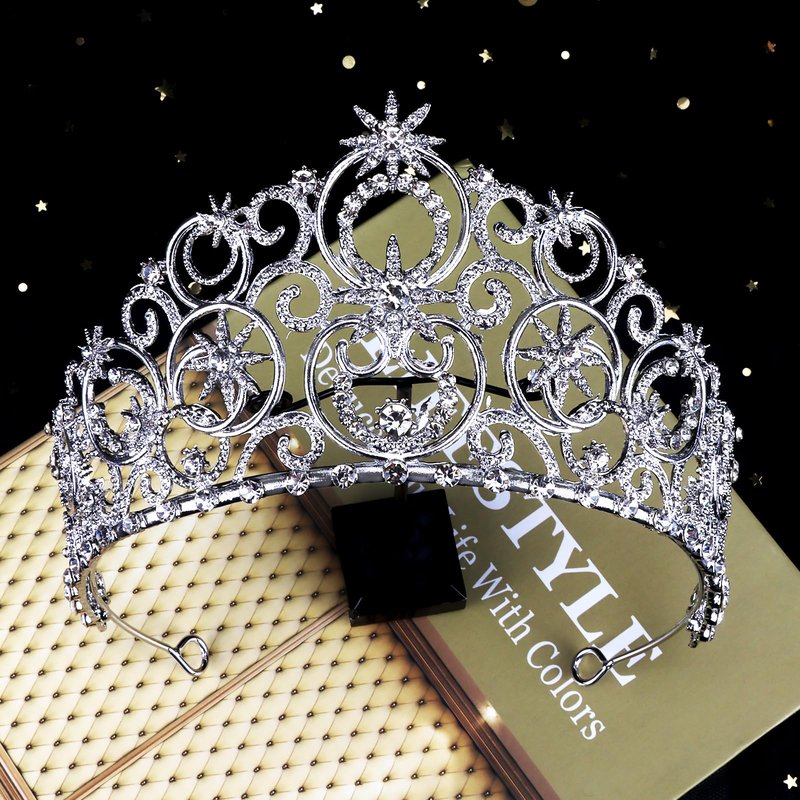 Vovii Glinda Sliver Crown for Women, Princess Crystal Tiara Bubble Crown for Birthday Prom Halloween Costume Accessories Wedding