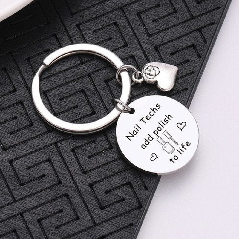 RSZOTW Nail Tech Jewelry Nail Technician Stylist Artist Gifts Manicurist Keychain Beautician Jewelry Cosmetology Gifts Manicurist Worker Keychain