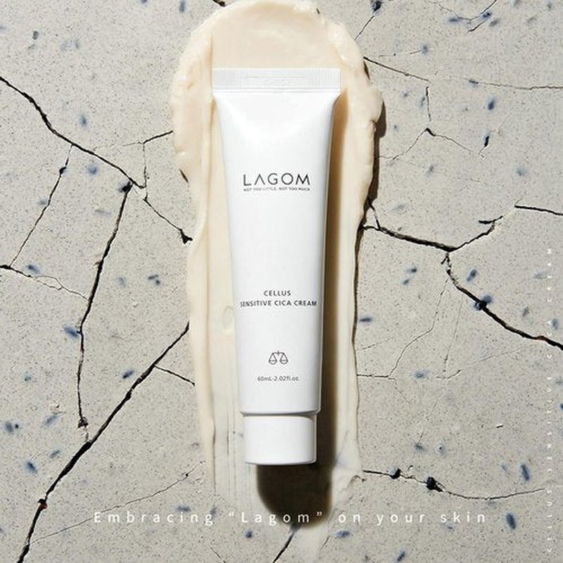 LAGOM Cellus Sensitive Cica Cream - Soothing Korean Skincare with Centella & Ceramide | 2.02 Fl Oz