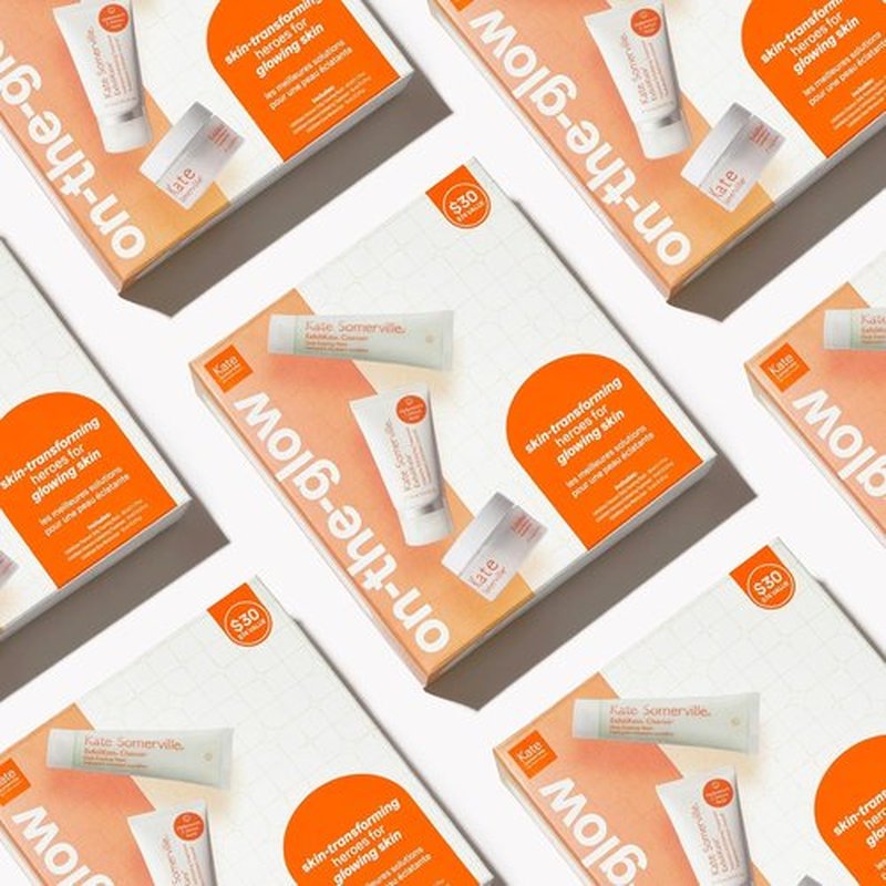 Kate Somerville On The Glow Kit - Travel-Size Skincare Set for Radiant Skin with ExfoliKate Cleanser & Moisturizer